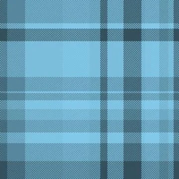 Retro pixelated plaid pattern in cool blues. Ideal for backgrounds, textures, Stock Illustration