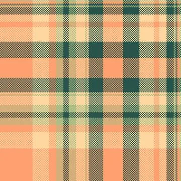 Retro pixelated plaid pattern in warm, earthy tones. Texture representing com Stock Illustration