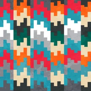 Retro pixels seamless pattern Stock Illustration