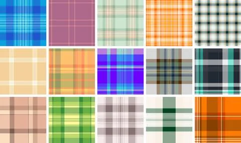 Retro plaid pack designed for marketing visuals. Nostalgic tartan backgrounds Stockillustratie