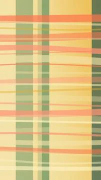 A retro plaid pattern background in warm coral, cream, and muted green, cre.. Stock-Illustration