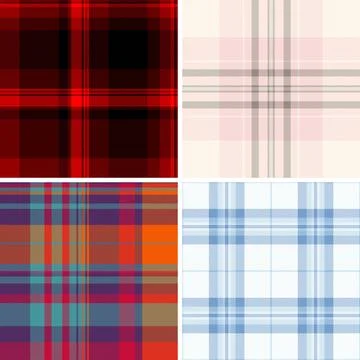 Retro plaid pattern bundle for craft cutting. Clear tartan paths support pl.. Stockillustratie