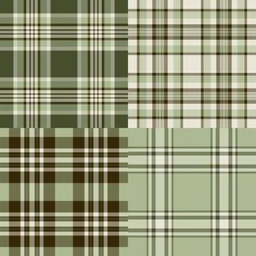 Retro plaid pattern pack with timeless textile structure. Seamless vector d.. イラスト素材
