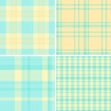 Retro plaid pattern set in seamless vector style. Ideal for fabric printing,  Stock Illustration