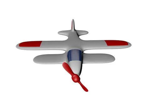 Retro plane. Isolated on white background. 3D rendering illustration. Illustrazione stock