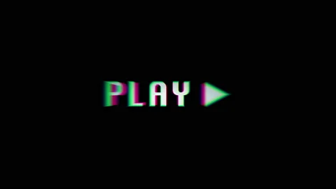 Retro Play button animation on a black background Stock Footage 153409068