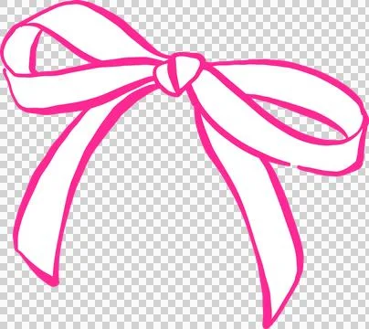 Retro Playful Small Bow Outline Short Ribbon  Hand Drawn Illustration Stock Illustration