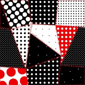 Retro polka dot patchwork 库存插图