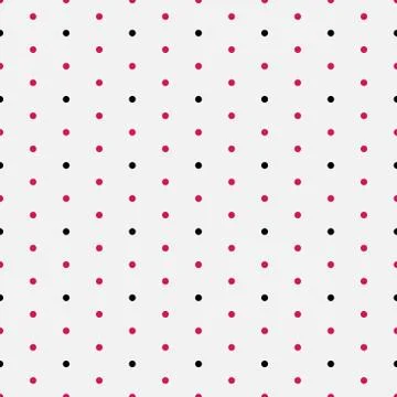 Retro polka dots seamless pattern. Pink, black. Ilustración de archivo