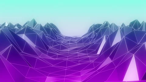 Retro Polygon Landscape Background Vidéo 204144551