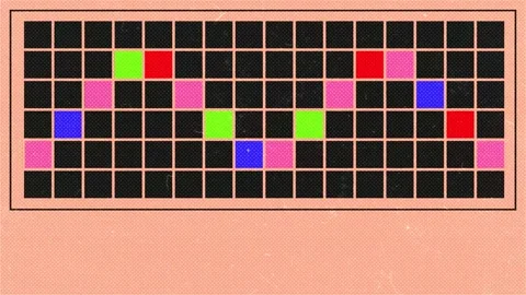 Retro Pop Art Colorful Grid Background with Moving Squares Video stock 346874754