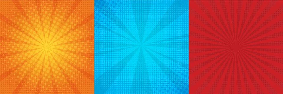 Retro pop art comic background lightning blast halftone dots. Cartoon or book イラスト素材