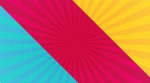 Retro pop art comic background lightning blast halftone dots. Cartoon or book Stock-Illustration