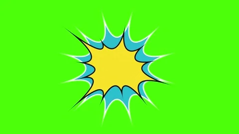 Retro Pop Art Comic Explosion Speech Bubble On Green Screen Stock Footage 334683472