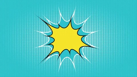 Retro Pop Art Comic Style Burst Animation On Halftone Background Stock Footage 334683478