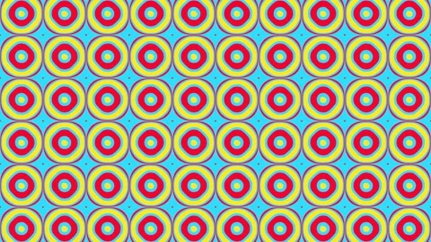 Retro Pop Art Concentric Circles Grid Background Loop Stock-Footage 336098107