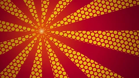 Retro pop art sunburst rotating seamless loop motion background Stock Footage 345394316