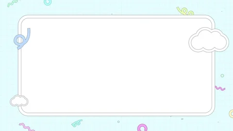 Retro Pop Cute Cloud and Geometric Shapes Loop Background Light Blue Vídeo Stock 328687767