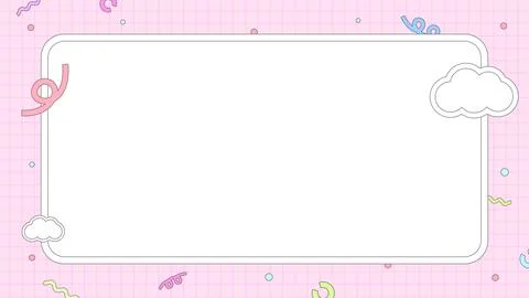 Retro Pop Cute Cloud and Shape Background Pink Stock Illustration
