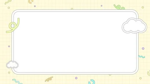 Retro Pop Cute Cloud and Shape Background Yellow Stock Illustration