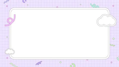 Retro Pop Cute Cloud and Shape Background Purple Stock Illustration