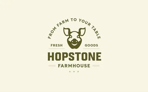 Retro pork farm logo vector vintage butcher emblem badge offers organic meat  Stock Illustration