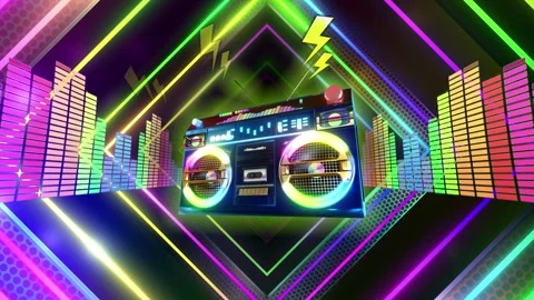 Retro Portable Stereo Stock Footage 342235686