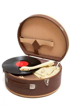 Retro portable turntable 库存照片