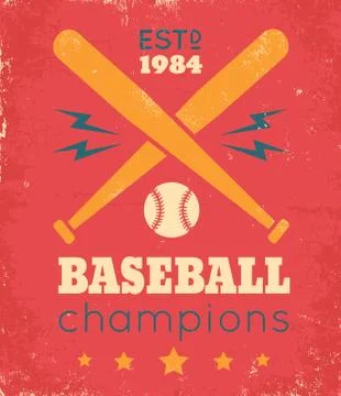 Retro poster for baseball Иллюстрация