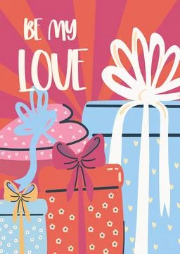 Retro poster with gift box Stock Illustration