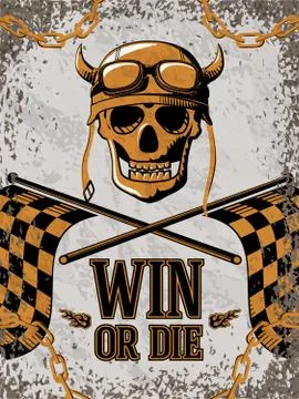 Retro poster with motorcycle design elements Stock Illustration