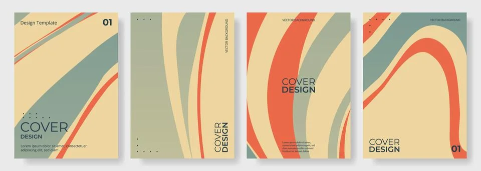 Retro poster or vertical abstract background vector set. Vintage cover design イラスト素材