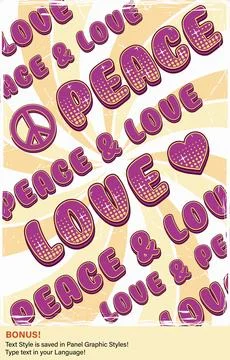 Retro poster with typography, saved text style Stock Illustration