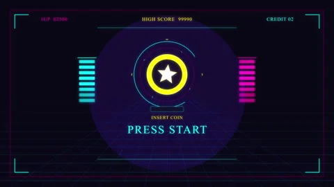 Retro press start pixel loop animation Stock Footage 346553410