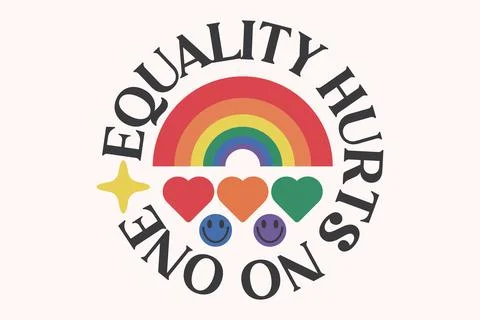 Retro Pride Month Typography T-Shirt Design Stock Illustration