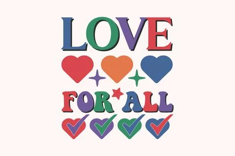 Retro Pride Month Typography T-Shirt Design Stock Illustration