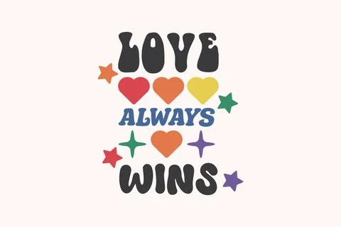 Retro Pride Month Typography T-Shirt Design Stock Illustration