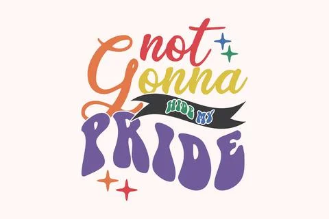Retro Pride Month Typography T-Shirt Design Stock Illustration