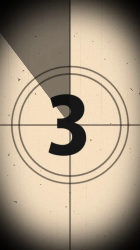 Retro projector style 5 seconds countdown from ten to zero (vertical video) Stock Footage 280252490