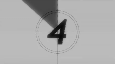 Retro projector style 5 seconds countdown from ten to zero (vertical video) Stock Footage 304190035