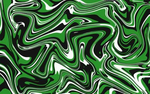Retro psychedelic abstract background in green, white, black Stock Illustration