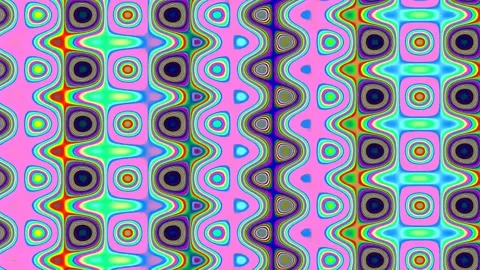 Retro Psychedelic Geometric Seamless Pattern Background Wallpaper Texture D.. 库存影片 337162449