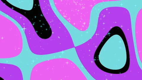 Retro Psychedelic Pink and Teal Sparkle Animation Loop Stock Footage 342089013