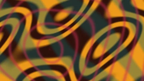 Retro psychedelic wave background with smooth flowing shapes Stock Footage 342743212