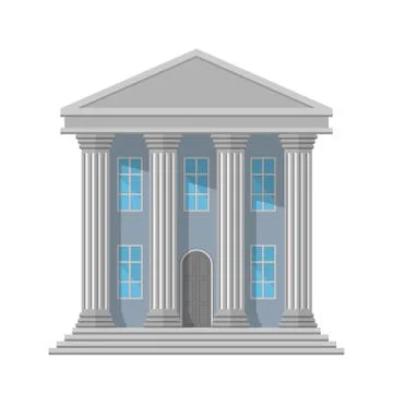 Retro public building with columns イラスト素材