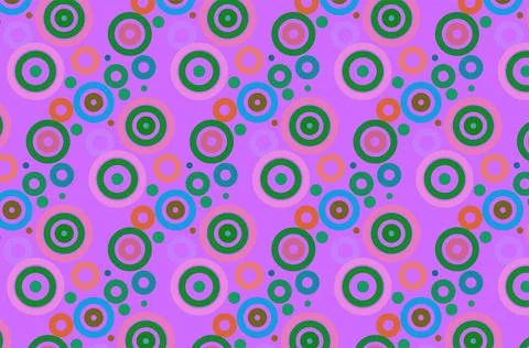 Retro Purple Circles Pattern Seamless Geometric Background With Colorful Ro.. Stock Illustration
