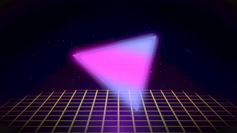 Retro purple triangle with grid in deep galaxy Stock Footage 217415768