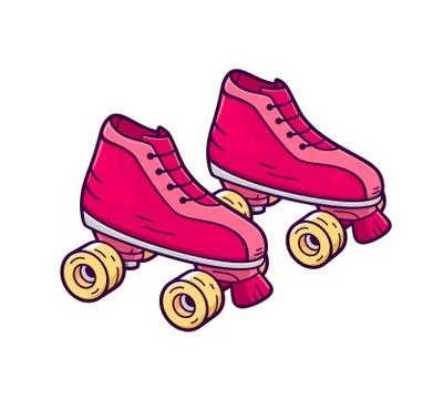 Retro quad roller skates. Vector icon Stock Illustration