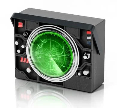 Retro radar system isolated on white background. 3D illustration Stock Illustration