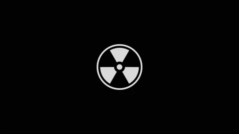 Retro radiation Icon with Glitch Effect. 4K video. Stock Footage 143421560